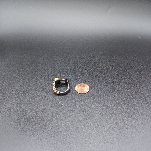 MODERNIST OVAL MALACHITE RING - Picture 9 of 10